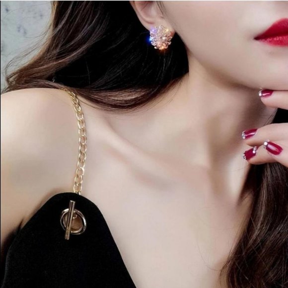 Clip On Sparkly Beaded Earrings - Picture 5 of 5